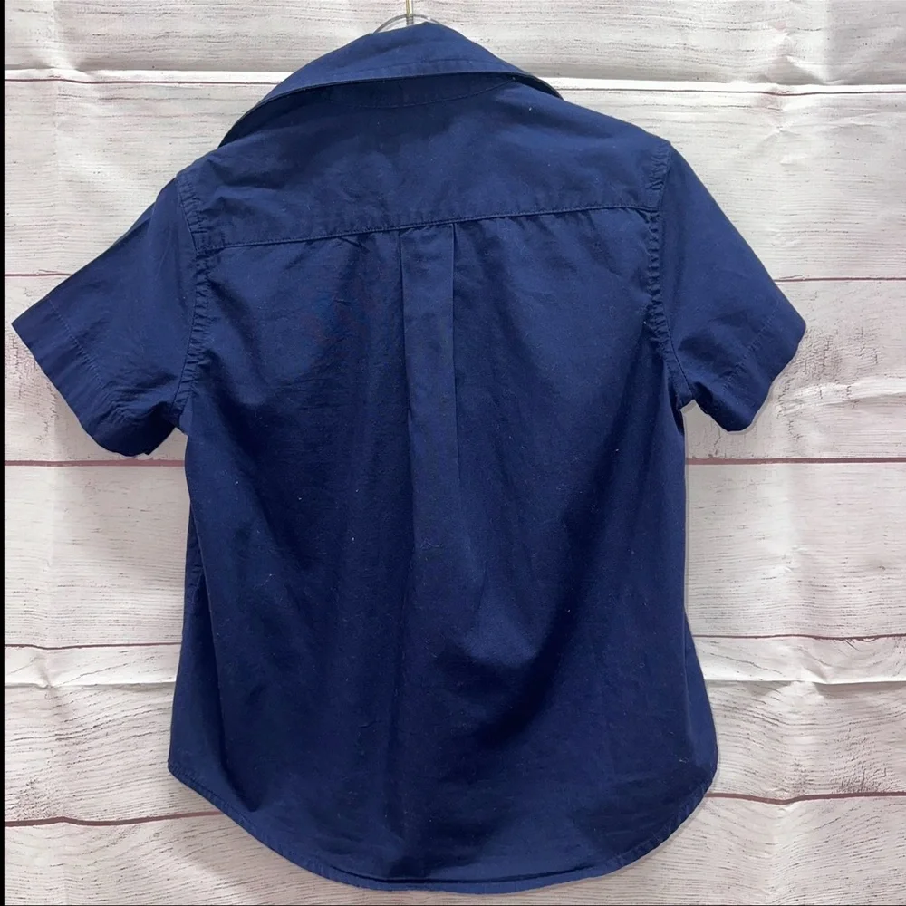 Ralph Lauren Boys Blue Short Sleeve Button Down Shirt Size 4